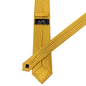 Hermès H Pattern Silk Necktie Yellow Orange 57.5x3